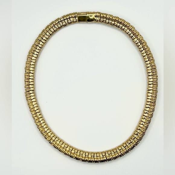 Vintage CINER Gold Tone Rhinestone Necklace Bracelet Earrings Set - Picture 6 of 14